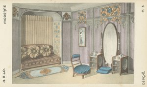 Illustration aus dem Innenarchitektur-Produktkatalog von A R & Cie, Frankreich von French School