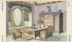 Illustration aus dem Innenarchitektur-Produktkatalog von A R & Cie, Frankreich von French School
