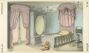 Illustration aus dem Innenarchitektur-Produktkatalog von A R & Cie, Frankreich von French School