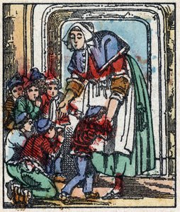 Illustration zu dem Märchen „Der kleine Däumling“ von Charles Perrault. Holzstich von Imaging Pellerin - Epinal, sd. Ende des 19. Jahrhunderts. von French School
