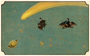 Illustration des Buches „Reise zum Mond vor 1900“ von A. de Ville-d