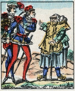 Illustration des Märchens „Die Abenteuer von Groß Flandrin“. Holzstich von Imaging Pellerin - Epinal, Ende des 19. Jahrhunderts von French School
