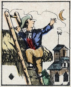 Illustration der Geschichte „Wahre Geschichte von Jeannot Serinet“. Holzschnitt von Imagery Pellerin - Epinal, sp. Ende des 19. Jahrhunderts.