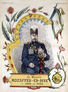 Bild von Epinal, Mozaffer ed dine (Mozaffer-ed-dine, Mozzafar-al-Din, Mozzafar al Din, Mozaffaredin) Schah von Persien von 1896 bis 1906 von French School