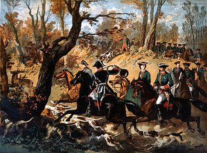 Kaiserliche Hirschjagd im Wald von Compiegne, ca. 1860