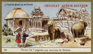 Vor den sieben Tempeln im Gebiet von Madras von French School