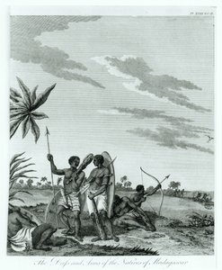 Einwohner von Madagaskar, aus Band 2 von Memoirs and Travels von Graf Benyowsky, veröffentlicht 1790 von French School