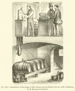 Installation einer Bierpumpe, geladen durch einen Kohlensäurebehälter von M. Hermann-Lachapelle von French School