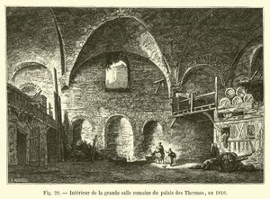 Innenraum des großen römischen Saals im Thermenpalast, 1810 von French School
