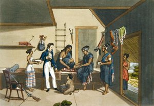 Innenraum eines Hauses in Coupang, Timor, aus 