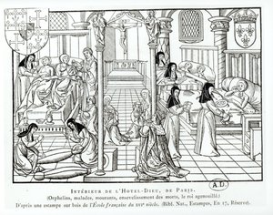 Innenansicht des Hotel Dieu Krankenhauses