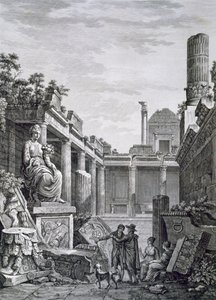 Innenraum der römischen Bäder, Nimes, aus Antiquités de la France: Vol I, Monuments de Nimes von French School