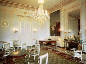 Innenraum des Salon Vert im Appartement von Prinz Eugène de Beauharnais