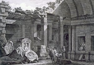 Innenraum des Tempels der Diana, Nimes, aus Antiquités de la France: Vol I, Monuments de Nimes