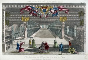 Inneres des Waffenlagers von Paris (Arsenal de Paris) von French School