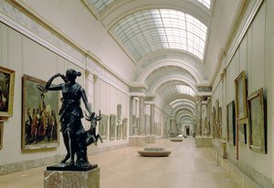 Innenansicht der Grande Galerie, 16.-19. Jahrhundert von French School