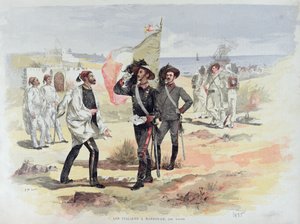 Italienische Truppen besetzen Massaoua, Eritrea im Jahr 1885 von French School