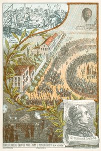 Jacques Charles startet den ersten Wasserstoffballon vom Champ de Mars, Paris, 27. August