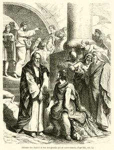 Eifersucht der Juden beim Anblick der sich bekehrenden Heiden (Gravur) von French School