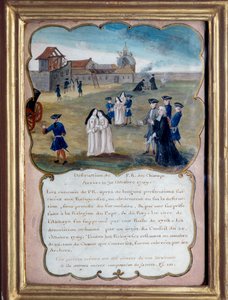 Jansenismus: Zerstörung der Abtei von Port-Royal-des-Champs im Jahr 1709 wegen Häresievorwürfen. Anonyme Gouache des 18. Jahrhunderts. Port Royal, Musee Des Granges von French School