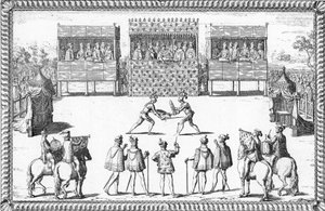 Jarnacs Schlag: Duell von Guy Chabot de Jarnac und Francois de Vivonne de la Chataignerie vor dem Hof in Saint-Germain-en-Laye