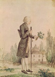 Jean-Jacques Rousseau sammelt Kräuter in Ermenonville von French School