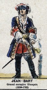 Jean Bart (1650-1702), französischer Seemann, Korsar. In "Galerie der Könige und Königinnen von Frankreich und berühmter Persönlichkeiten von 1643 bis 1895" Bild von Epinal. von French School