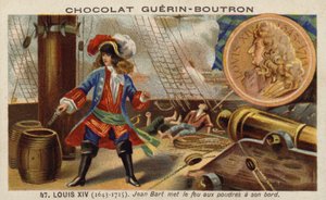 Jean Bart zündet Schießpulver auf seinem Schiff an von French School