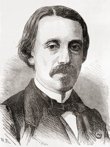Jean Bernard Léon Foucault, aus Les Merveilles de la Science, veröffentlicht um 1870 (Stich)