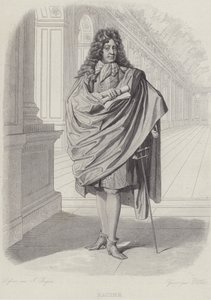Jean Racine, französischer Dramatiker, in der Spiegelgalerie von Versailles von French School