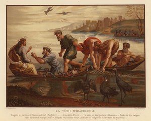 Jesus Christus und der wunderbare Fischfang von French School