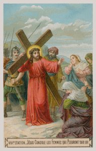 Jesus tröstet die weinenden Frauen. Die achte Station des Kreuzwegs von French School