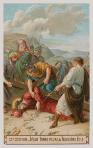 Jesus fällt zum dritten Mal. Die neunte Station des Kreuzwegs von French School