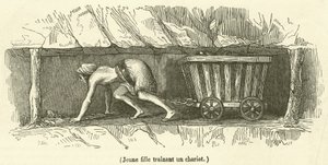 Jeune fille trainant un chariot von French School