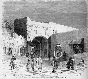 Jüdische Bevölkerung von Tetouan (Tetuan) in Marokko: Innenansicht des jüdischen Viertels von French School