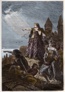 Johanna von Flandern sichtet die ankommende englische Flotte zur Entlastung von Hennebont von French School