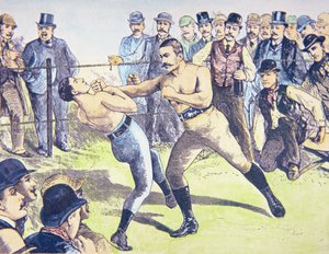 John L. Sullivan gegen Charlie Mitchell am 10. März von French School