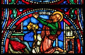 Jonas betritt die Stadt Tarsus und Ninive (modernes Panel) von French School