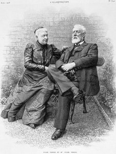Jules Verne und seine Frau - Gravur