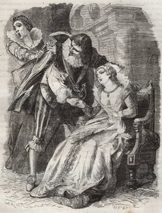 Springend wie eine Furie, packte den Herzog am Mantel... Königin von Frankreich Anne von Österreich (1601-1666) und der Herzog von Buckingham (George Villiers)