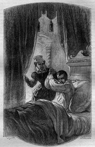 König Karl IX. von Frankreich (1550-1574) auf seinem Sterbebett um den 30. Mai
