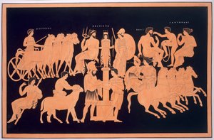 König Oenomaus, Hippodamia und olympische Götter