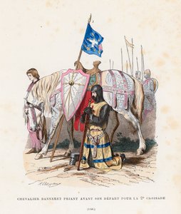 Ritter betet vor dem Aufbruch zum Zweiten Kreuzzug, 1146