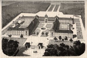 Das kaiserliche Asyl von Vesinet (heutiges Krankenhaus von Vesinet) in den Yvelines - Gravur in „PATILE“ - BESCHREIBUNG PICTURERIQUE DE LA FRANCE EN 6 VOLUES VON LUCIEN HUARD - Ende des 19. Jahrhunderts von French School