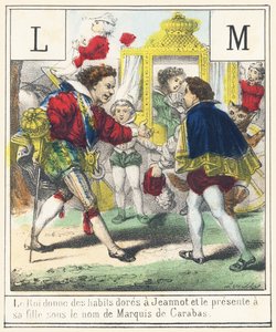 Der König gibt Jeannot goldene Kleider und stellt ihn seiner Tochter als Marquis de Carabas vor