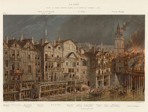 Die Cite, zwischen Pont Notre-Dame und Pont au Change, 1621 von French School