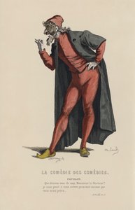 La Comedie Des Comedies, Pantalon (farbige Gravur) von French School