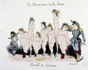 Die Kommune: Conseil de révision des amazones de la Seine - Zeichnung, Musée Carnavalet von French School