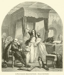 Die Tochter von Cromwell (Gravur) von French School