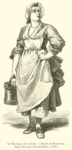 Die Walnussverkäuferin (Gravur) von French School